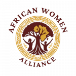 African Women Alliance logo in maroon and gold on transparent background
