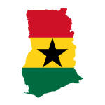 Flag and cultural imagery representing Ghana