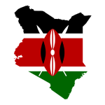 Flag and cultural imagery representing Kenya